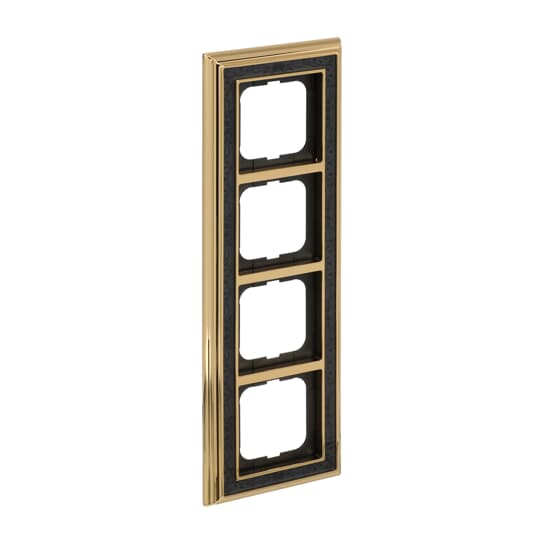 Cover frame 4-gang(s) antique brass decor anthracite - Busch-Dynasty – Görsel 3 / 4