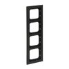 Cover frame 4-gang black matt - Busch-axcent pur