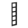 Cover frame 5-gang black matt - Busch-axcent pur