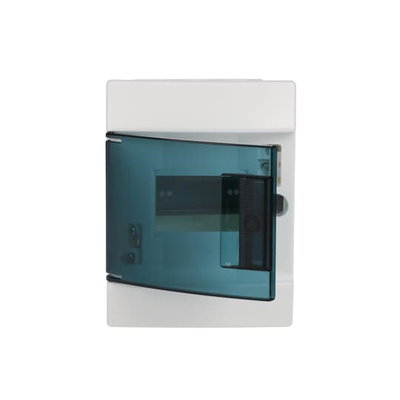 Consumer unit  MISTRAL41F, Hollow wall, 4 modules, 1 row(s), IP41,  Door: Single, Plastic, Transparent, Dimensions: 202 mm x 152 mm x 104 mm