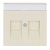 Cover plate with labelling field Modular Jack 2 gang ivory white - Platform 63