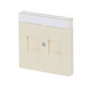 Cover plate with labelling field Modular Jack 2 gang ivory white - Platform 63
