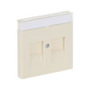 Cover plate with labelling field Modular Jack 2 gang ivory white - Platform 63
