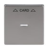 Cover plate with legend Card, Symbol "arrows" with Transparent Calotte for Switch/push button, Hotel card stainless steel - Pure Stainless Steel