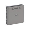 Cover plate with legend Card, Symbol "arrows" with Transparent Calotte for Switch/push button, Hotel card stainless steel - Pure Stainless Steel