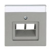 Cover plate with labelling field UAE/IAE (ISDN) 2 gang grey metallic - Platform 63
