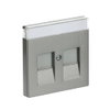 Cover plate with labelling field Modular Jack 2 gang grey metallic - Platform 63