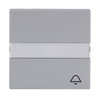 Rocker with labelling field and legend Symbol "bell" for Switch/push button, Single rocker aluminium silver - Platform 63