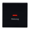 Rocker with legend Heizung with Small Red Calotte for Switch/push button, Single rocker anthracite - Platform 63