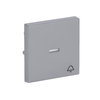 Rocker with legend Symbol "bell" with Small Transparent Calotte for Switch/push button, Single rocker aluminium silver - Platform 63