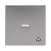 Rocker with legend Symbol "bell" with Small Transparent Calotte for Switch/push button, Single rocker stainless steel - Pure Stainless Steel