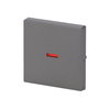 Rocker with Small Red Calotte for Switch/push button, Single rocker grey metallic - Platform 63