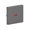 Rocker with Small Red Calotte for Switch/push button, Single rocker grey metallic - Platform 63