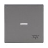 Rocker with legend Symbol "light" with Small Transparent Calotte for Switch/push button, Single rocker grey metallic - Platform 63