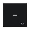 Rocker with legend Symbol "bell" with Small Transparent Calotte for Switch/push button, Single rocker black matt - Platform 63