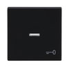Rocker with legend Symbol "key" with Small Transparent Calotte for Switch/push button, Single rocker black matt - Platform 63