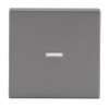 Rocker with Small Transparent Calotte for Switch/push button, Single rocker grey metallic - Platform 63