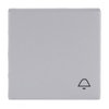 Rocker with legend Symbol "bell" for Switch/push button, Single rocker aluminium silver - Platform 63