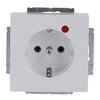 Busch-Protector® SCHUKO® socket insert with Neon lamp /Red with screw terminals studio white - Platform 63
