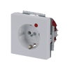 Busch-Protector® SCHUKO® socket insert with Neon lamp /Red with screw terminals studio white - Platform 63