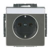 SCHUKO® Socket insert with labelling field with label space stainless steel - Pure Stainless Steel