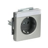 SCHUKO® Socket insert with labelling field with label space stainless steel - Pure Stainless Steel