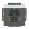SCHUKO® Socket insert with labelling field with label space grey metallic - Platform 63
