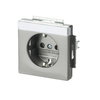 SCHUKO® Socket insert with labelling field with label space grey metallic - Platform 63