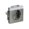SCHUKO® Socket insert with labelling field with label space grey metallic - Platform 63