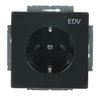 SCHUKO® Socket insert with legend EDV Safety Shutter anthracite - Platform 63