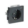 SCHUKO® Socket insert with legend EDV Safety Shutter anthracite - Platform 63