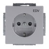 SCHUKO® Socket insert with legend EDV Safety Shutter aluminium silver - Platform 63