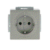 Busch-Object socket outlet SCHUKO® socket insert Safety Shutter grey metallic - Platform 63