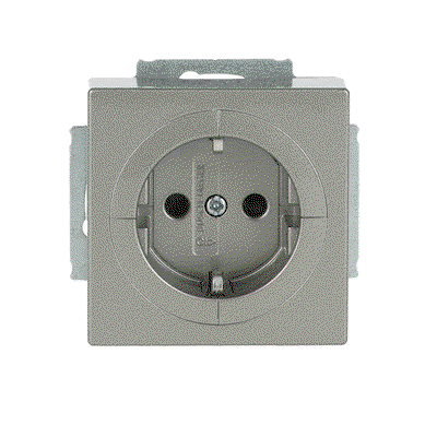 Busch-Object socket outlet SCHUKO® socket insert Safety Shutter grey metallic - Platform 63