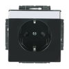 SCHUKO® Socket insert with labelling field Safety Shutter with label space black matt - Platform 63