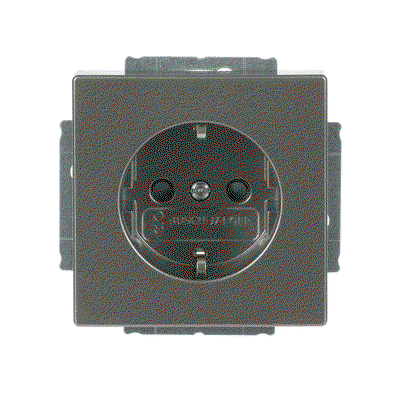 SCHUKO® socket insert Safety Shutter with screw terminals grey metallic - Platform 63