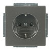 SCHUKO® socket insert Safety Shutter with screw terminals grey metallic - Platform 63