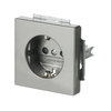 SCHUKO® socket insert Safety Shutter with screw terminals grey metallic - Platform 63