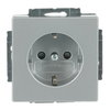 SCHUKO® socket insert Safety Shutter with screw terminals aluminium silver - Platform 63