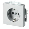 SCHUKO® socket insert Safety Shutter with screw terminals aluminium silver - Platform 63