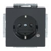 SCHUKO® socket insert Safety Shutter with LED Control light /Green anthracite - Platform 63