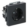 SCHUKO® socket insert Safety Shutter with LED Control light /Green anthracite - Platform 63