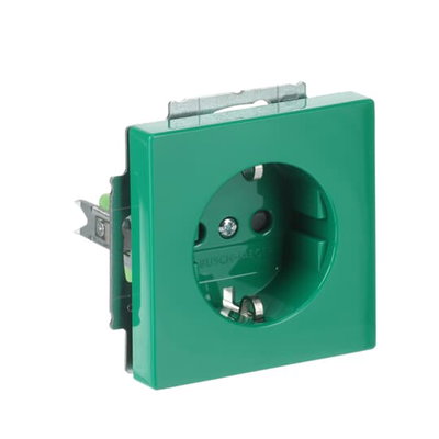 SCHUKO® Socket insert with legend SV Safety Shutter green - Platform 63