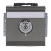SCHUKO® socket insert Safety Shutter with Hinged Lid Cylinder with Different Locking with label space grey metallic - Platform 63