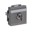 SCHUKO® socket insert Safety Shutter with Hinged Lid Cylinder with Different Locking with label space grey metallic - Platform 63