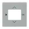 Cover plate with legend Symbols "play, up, down, ok" for Time switch, Room temperature controller, CO2-sensor Central cover plate aluminium silver - Platform 63