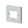 Cover plate with legend Symbols "play, up, down, ok" for Time switch, Room temperature controller, CO2-sensor Central cover plate aluminium silver - Platform 63