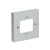 Cover plate with legend Symbols "play, up, down, ok" for Time switch, Room temperature controller, CO2-sensor Central cover plate aluminium silver - Platform 63