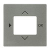 Cover plate with legend Symbols "play, up, down, ok" for Time switch, Room temperature controller, CO2-sensor Central cover plate grey metallic - Platform 63