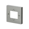 Cover plate with legend Symbols "play, up, down, ok" for Time switch, Room temperature controller, CO2-sensor Central cover plate grey metallic - Platform 63